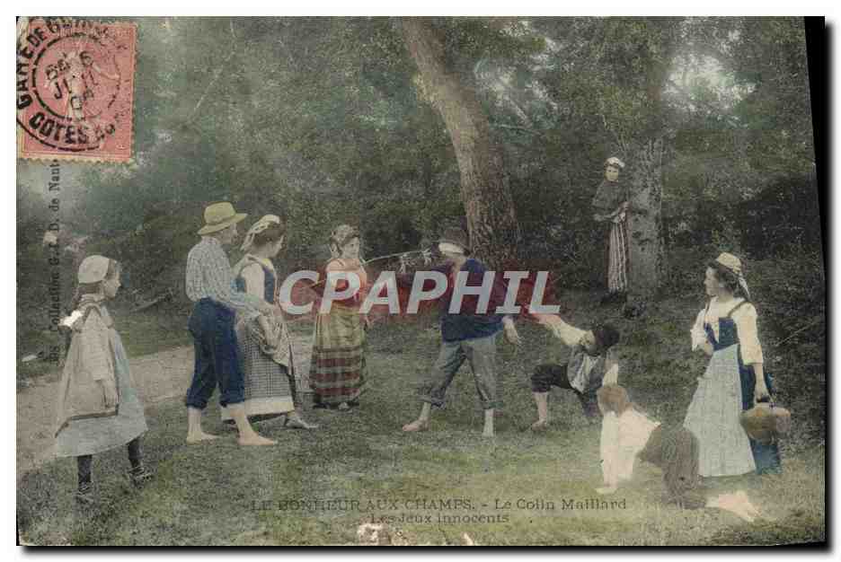 CPA Le Bonheur aux Champs Le Colin Maillard Les jeux innocents Folklore 
