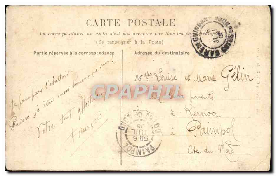 CPA Le Bonheur aux Champs Le Colin Maillard Les jeux innocents Folklore  — Rückseite