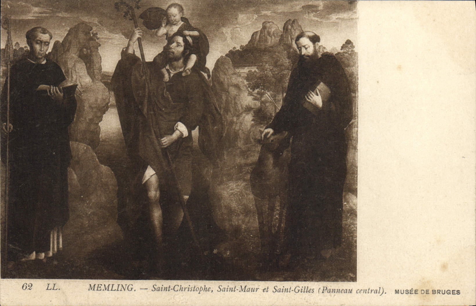 CPA Memling Saint Christophe Saint Maur et Saint Gilles Musee de Bruges 