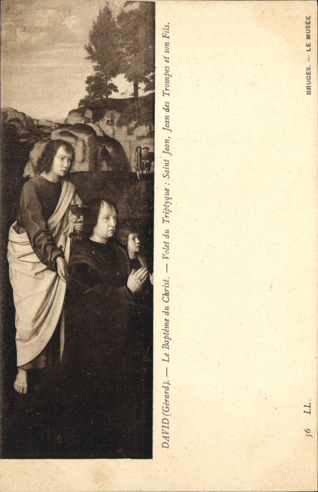 CPA David Le Bapteme du Christ Volet du triptyque Saint Jean des TRompes et son fils Musee de Bruges