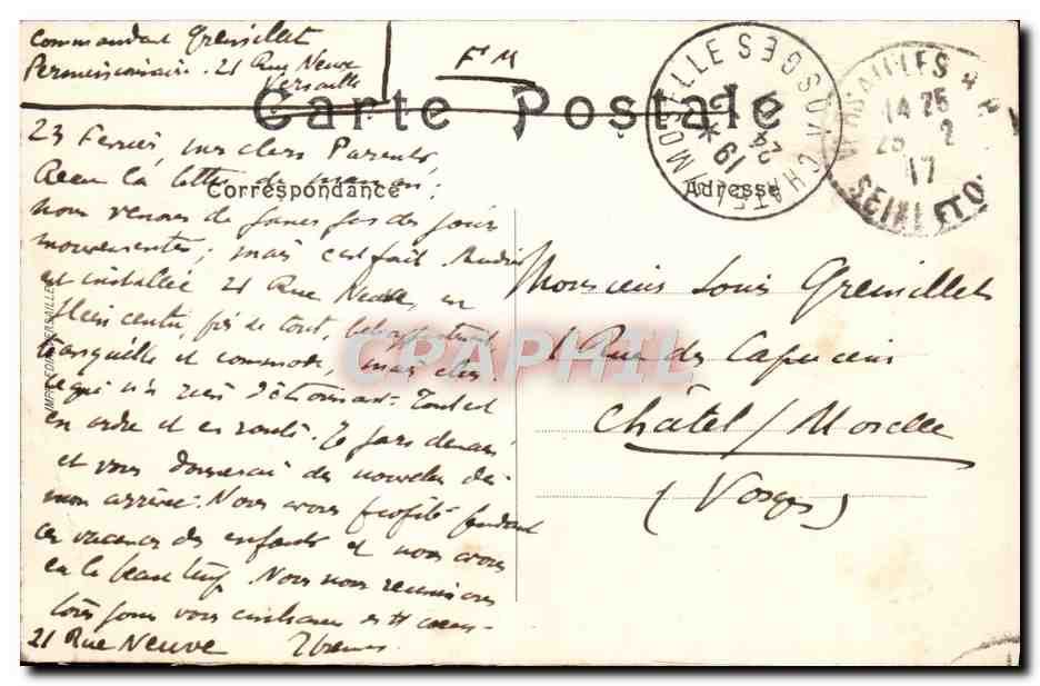 CPA Parc de Versailles La Nymphe a la Coquille  — Verso