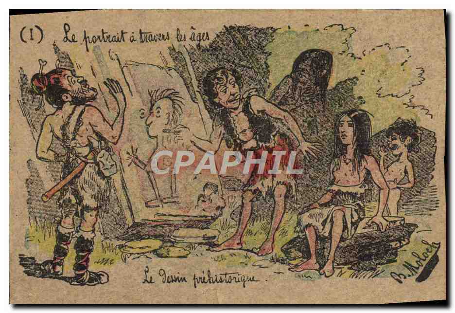 CPA Le portrait a travers les ages Illustrateur Moloch 