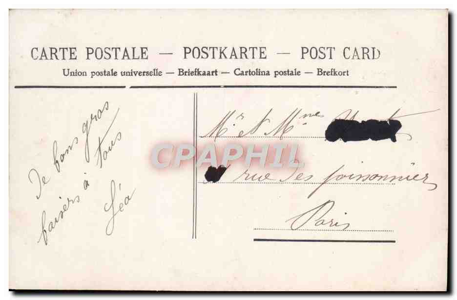 CPA Fantaisie Enfant Un baiser  — Verso