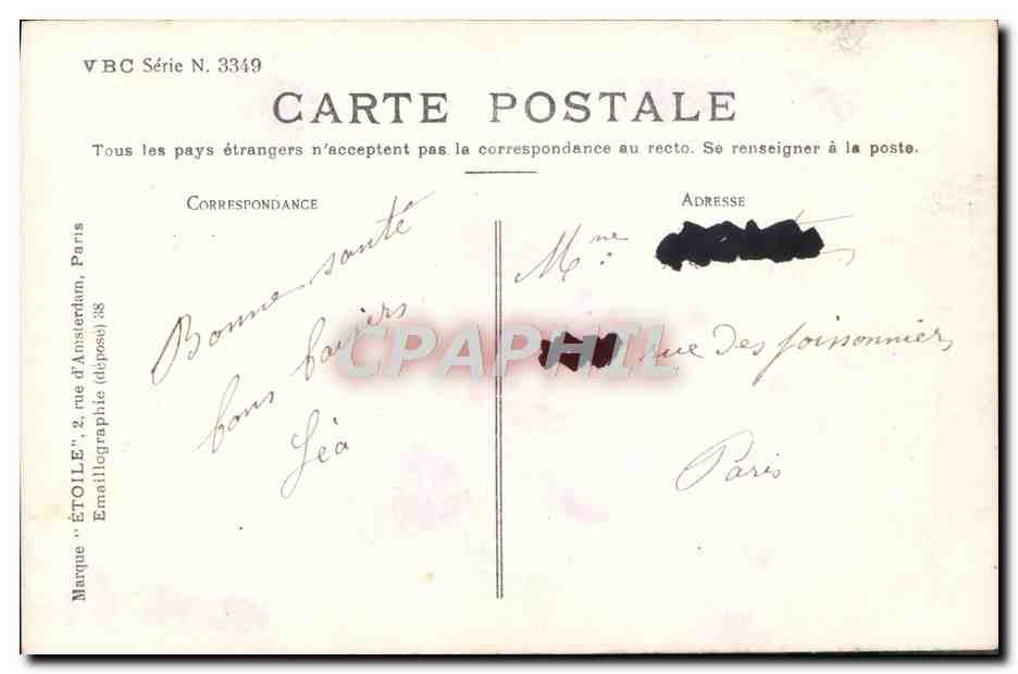 CPA Fantaisie Enfant — Rückseite