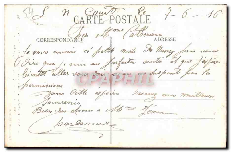 CPA Nancy Eglise de Bonsecours Mausolee de Catherine Opalinska femme de Stanislas — Verso