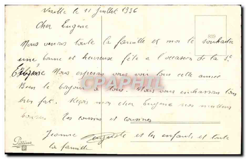 CPA Fantaisie Fleurs Bonne Fete Fer a cheval — Rückseite