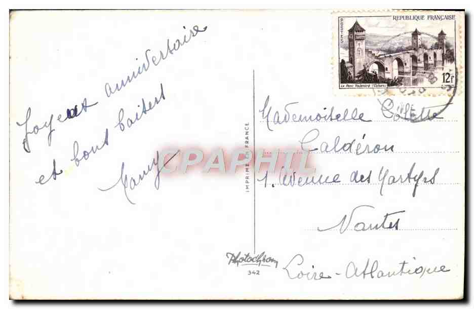 CPA Fantaisie Fleurs Heureux Anniversaire  — Verso