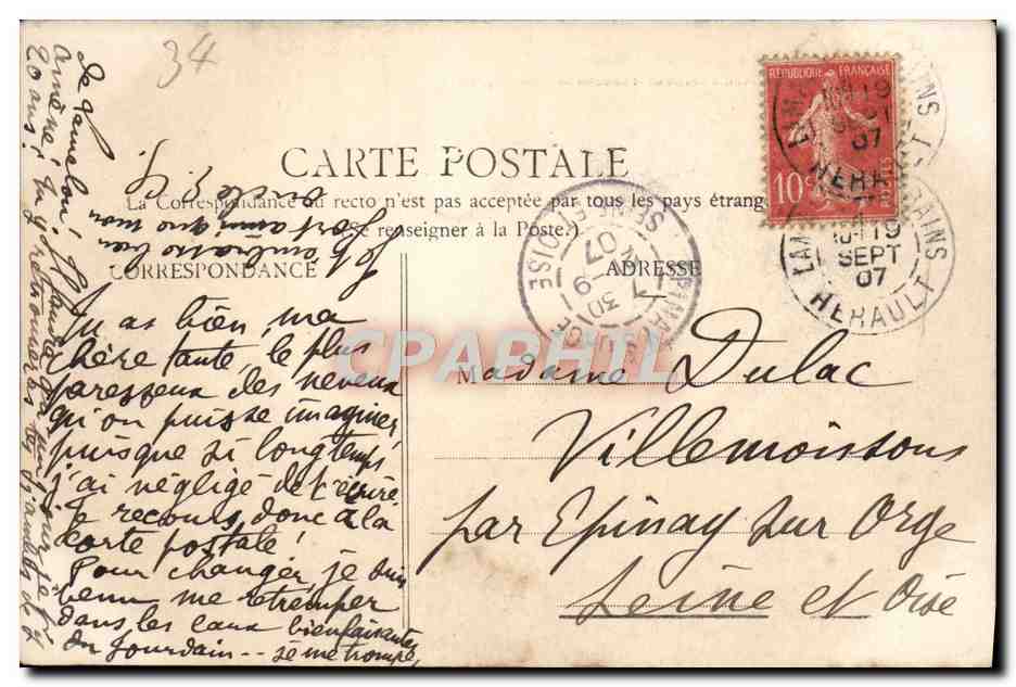 CPA Lamalou Ruisseau Le Bitoulet  — Rückseite