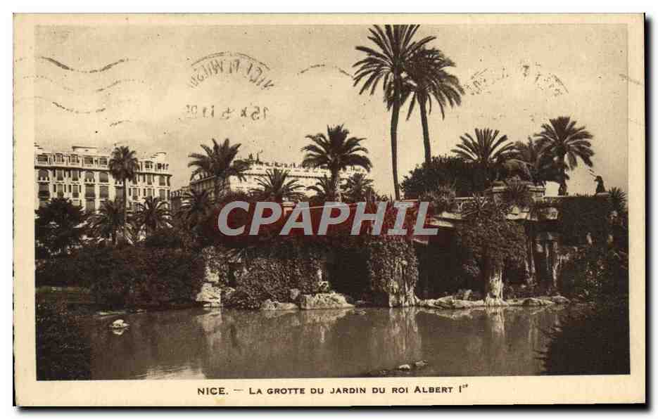 CPA Nice La Grotte du Jardin du Roi Albert 1er 