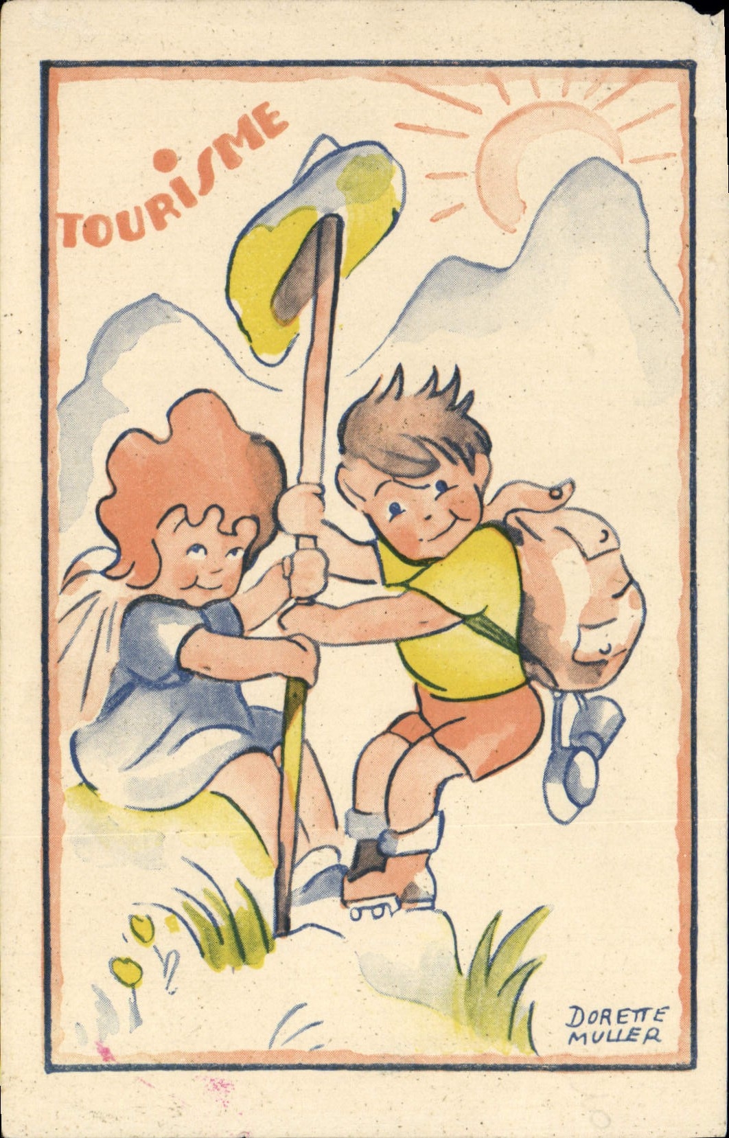 CPA Tourisme Enfants Alpinisme Dorette Muller