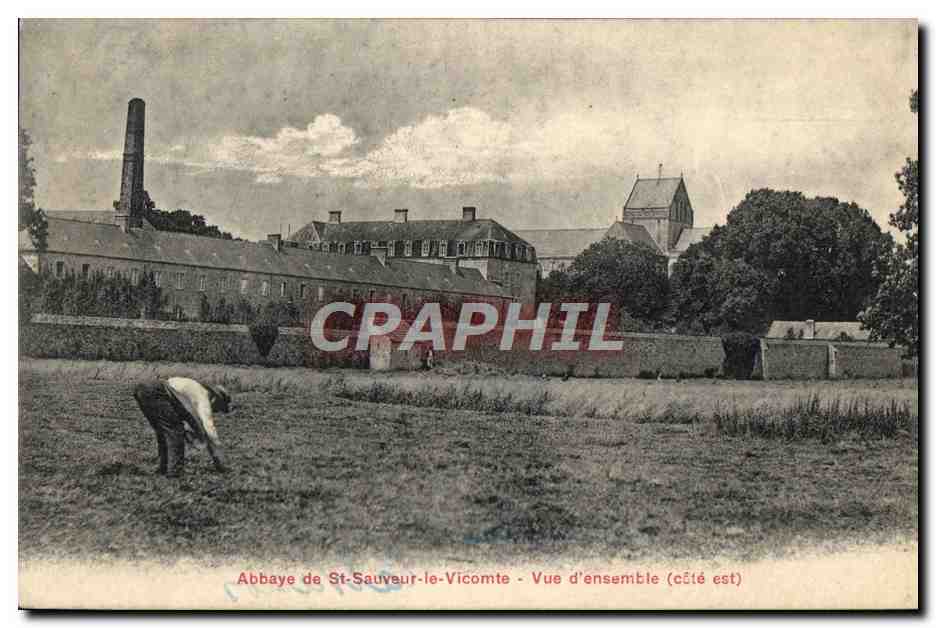 Abbaye de St-Sauveur-le-Vicomte - Vue d'ensemble (côté est)
