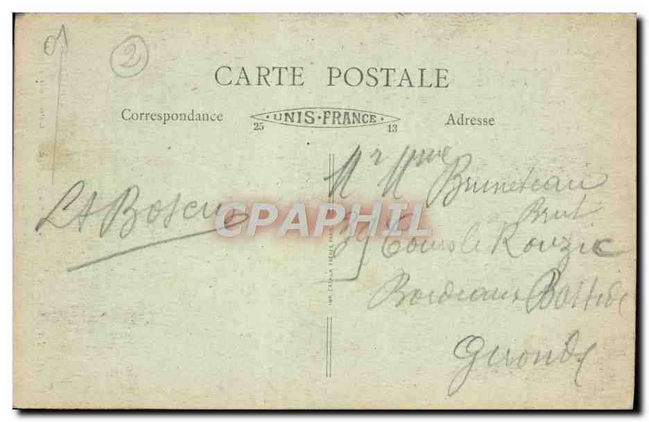 CPA Bellegarde Chute du Rhone  — Rückseite