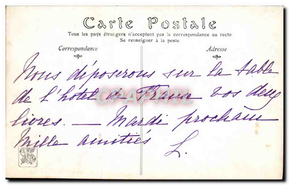 CPA Salon de 1908 Soiree Autommne par a Rigolot — Verso