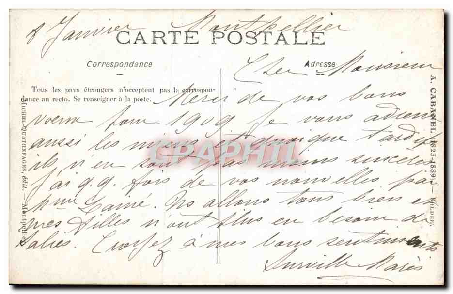 CPA Musee de Montpellier Cabanel Phedre — Rückseite