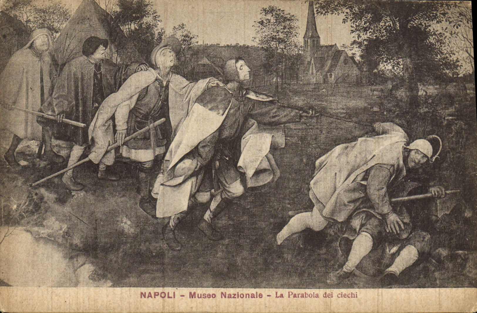 CPA Napoli Museo Naionale La Parabola dei Ciechi 