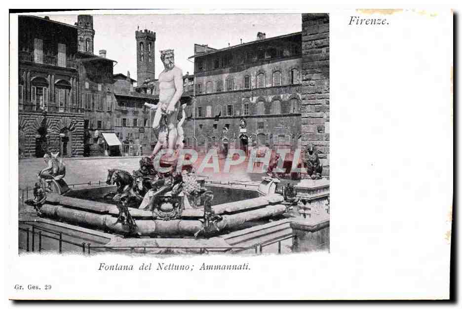 CPA Firenze Fontana del Nettuno Ammannati 