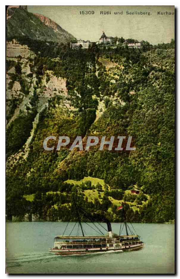 CPA Rutli und Seelisberg Kurhaus Bateau 