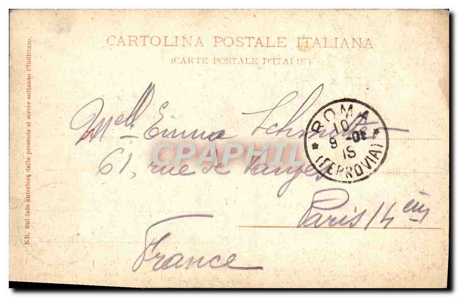 CPA Roma Lepis Niger  — Verso