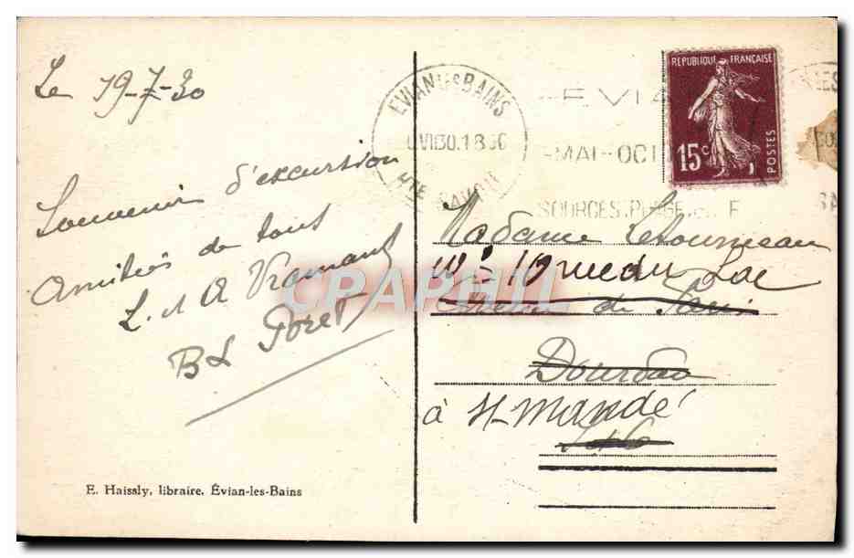 CPA Geneve et le Mont Blanc  — Rückseite