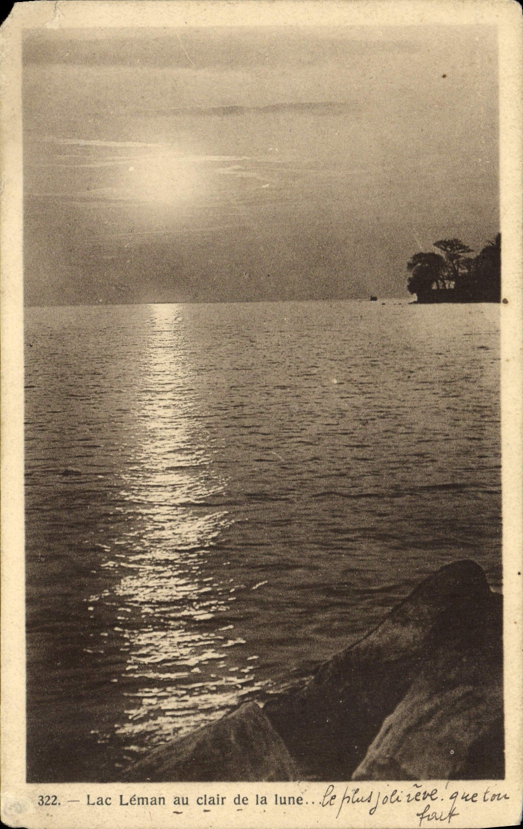 CPA Lac Leman au Clair de la lune