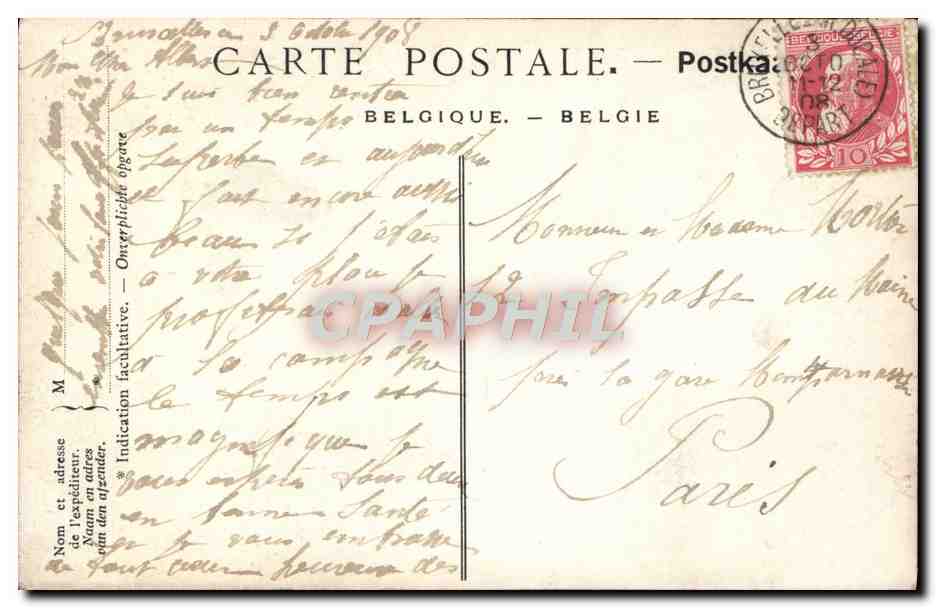 CPA Bruxelles La Cathedrale Eglise Sainte Gudule — Verso