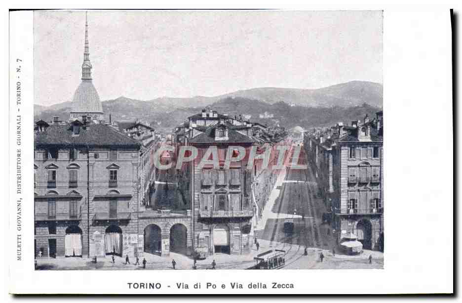 CPA Torino Via di Po e Via della Zecca