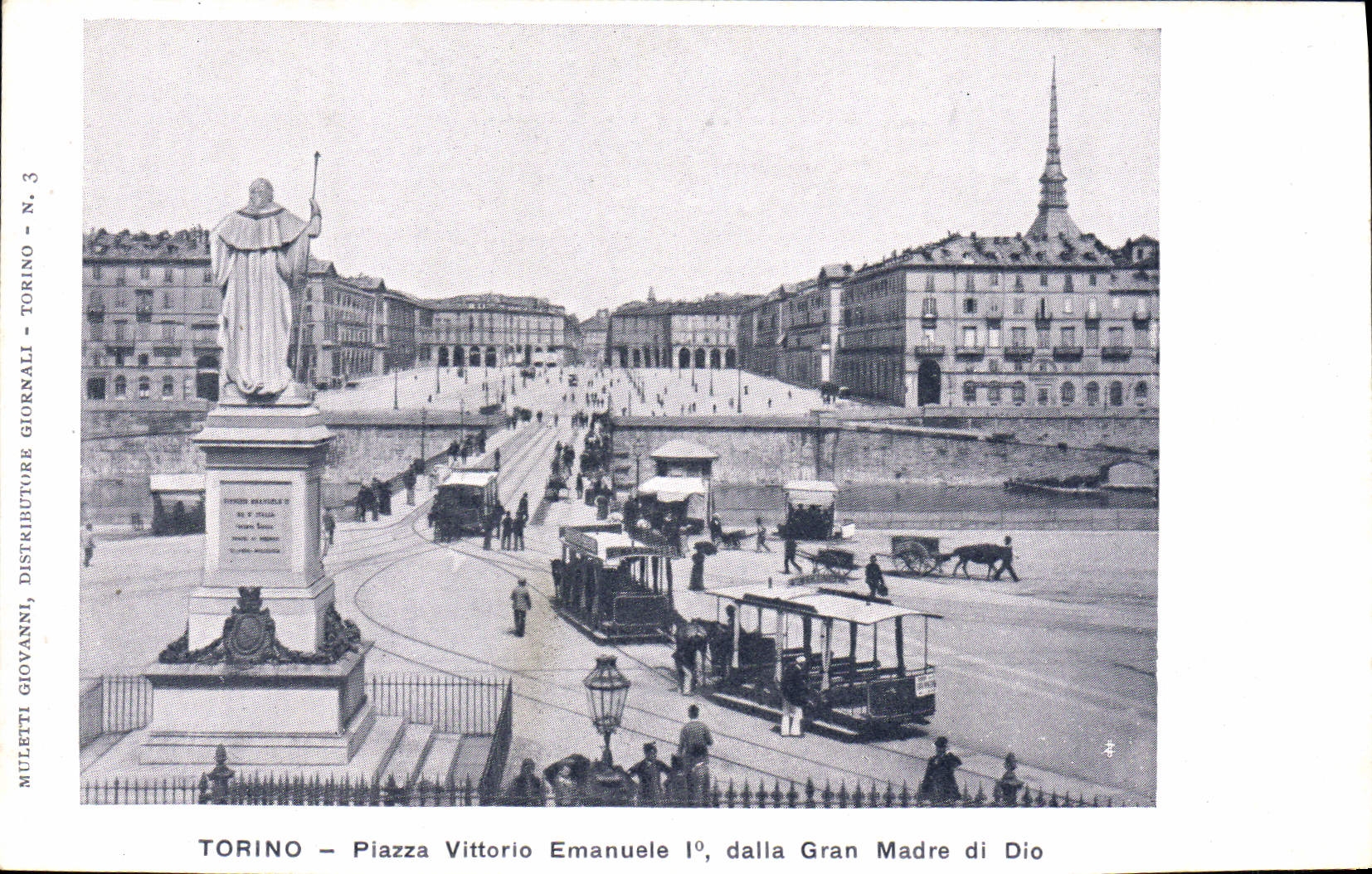 CPA Torino Piazza Vittorio Emanuele I dalla Gran Madre di Dio