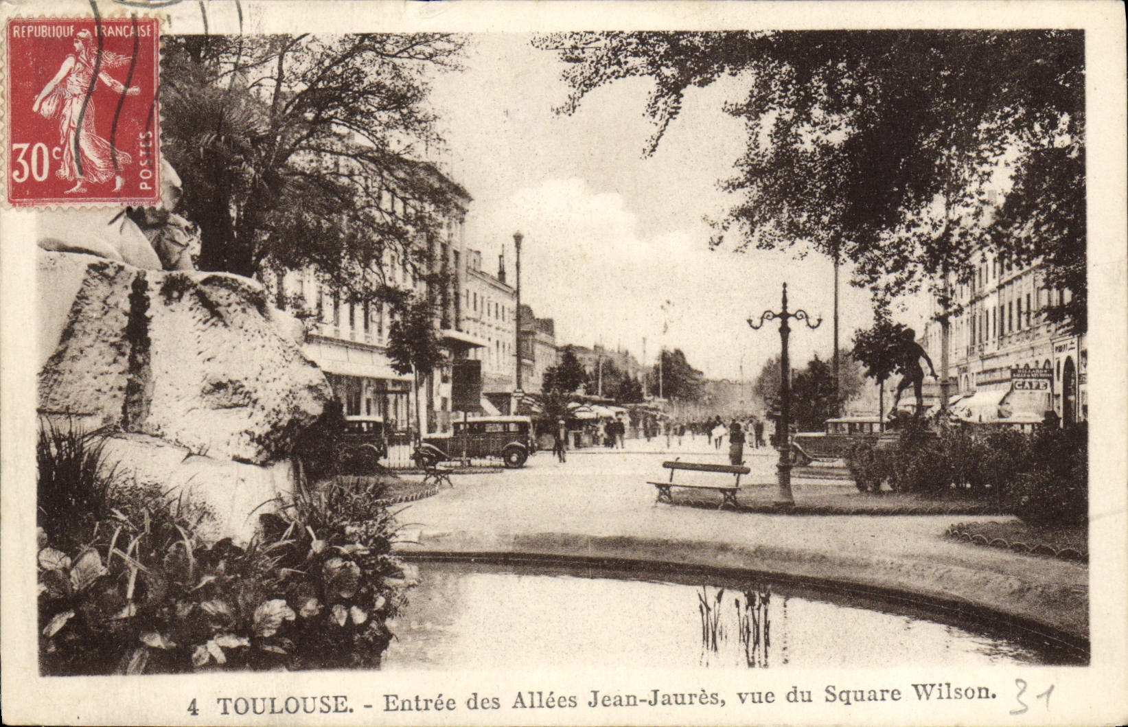 Toulouse - Entrée des Allées Jean-Jaurès, vue du Square Wilson