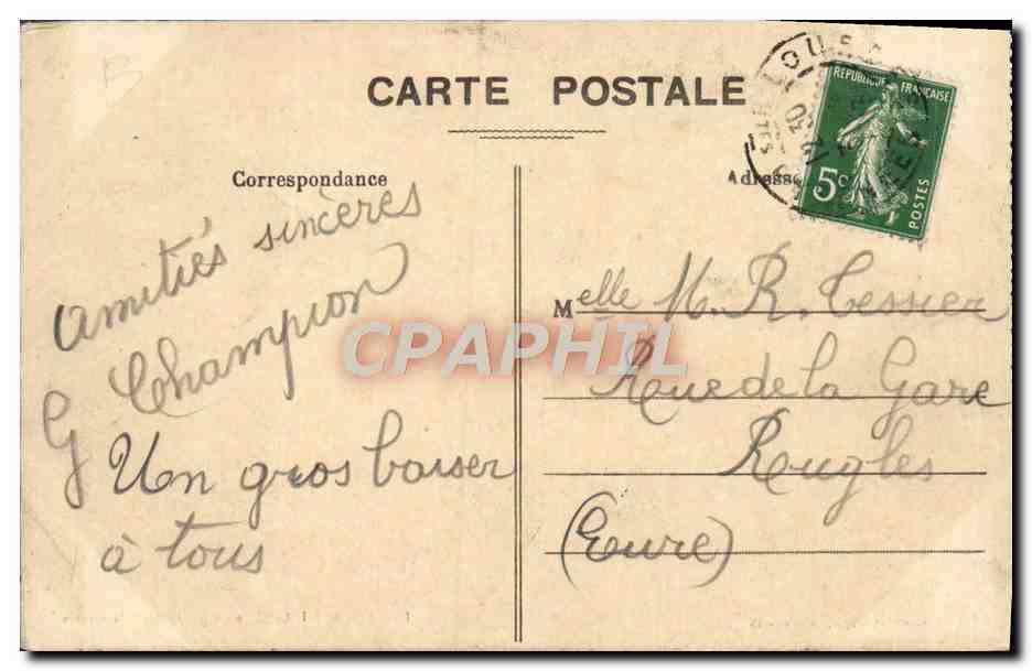 CPA Lourdes L'autel dans la grotte — Verso