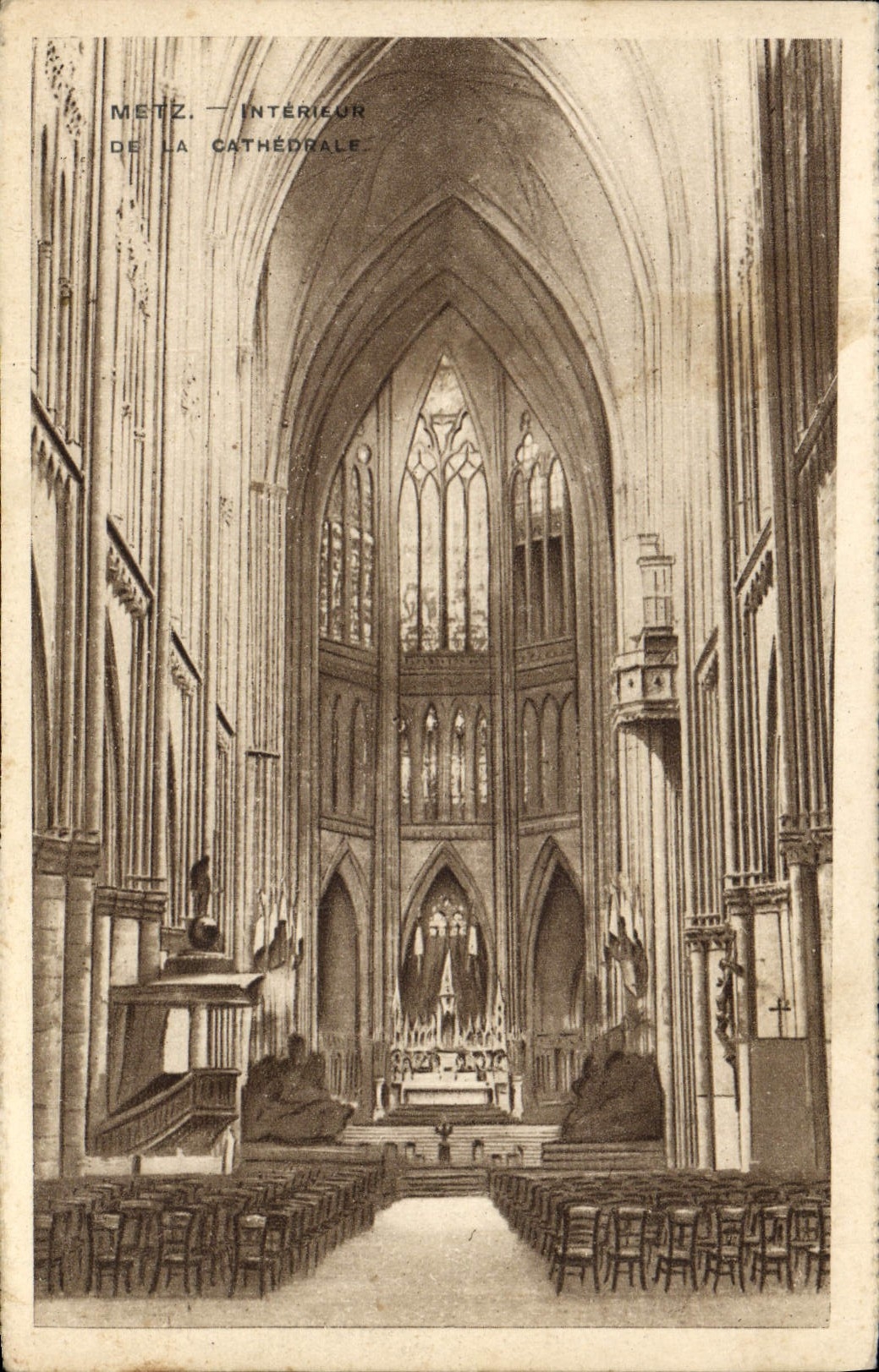 CPA Metz Interieur De La Cathedrale