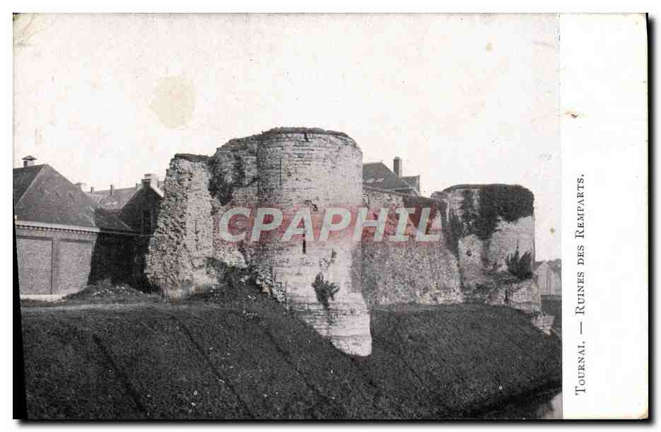 CPA Tournai Ruines Des Remparts