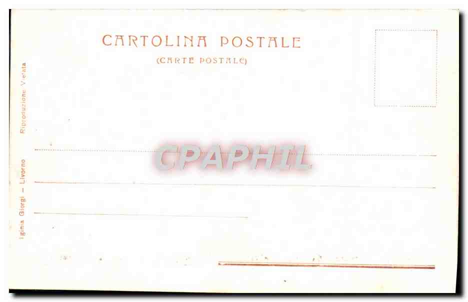 CPA Livorno Stabilimento Bagni Monteeatini at Mare Sala di Mescita delle cinque acque — Rückseite