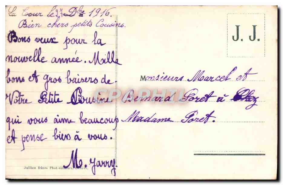 CPA Clarens Ile des Mouettes et Dent du Midi Folklore — Rückseite