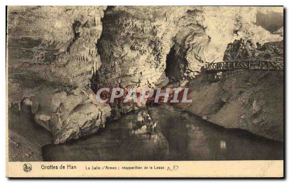 CPA Grottes de Han La Salle d'Armes Reapparition de la Lesse