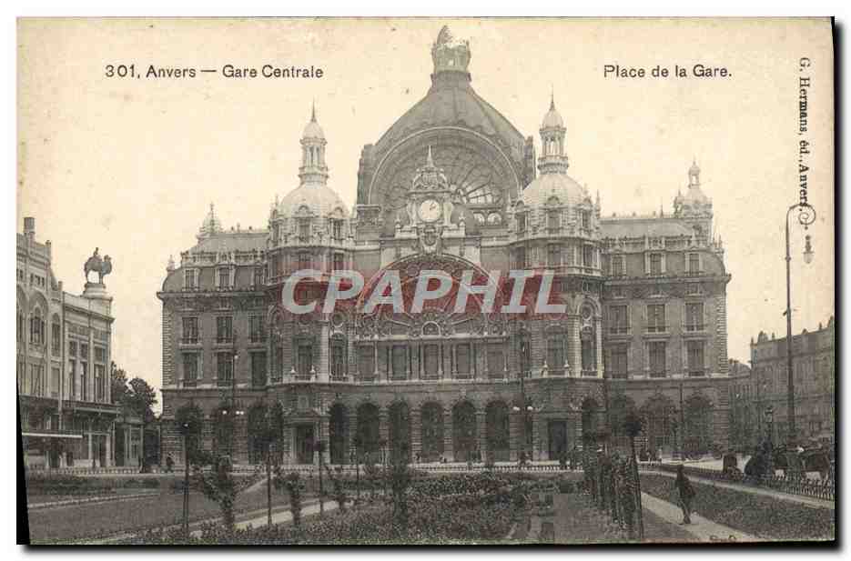 CPA Anvers Gare Centrale Place de la Gare