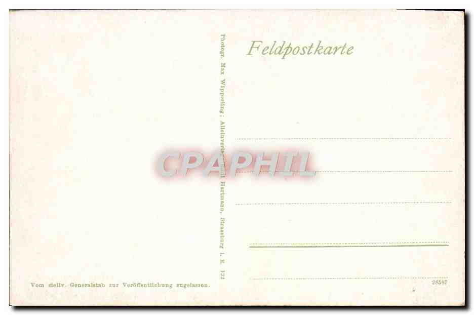 CPA Kriegsbilder aus den Vogesen Kunstlerisches Schneeschuhldufergrab — Rückseite
