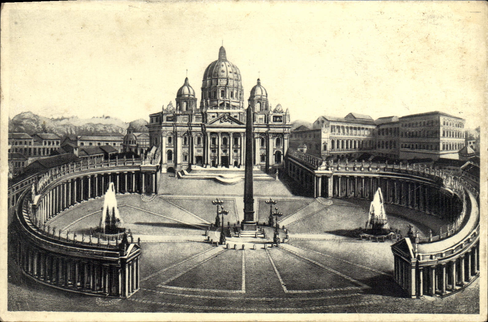 CPA Roma Piazza S Pietro La Basilica e il Vaticano