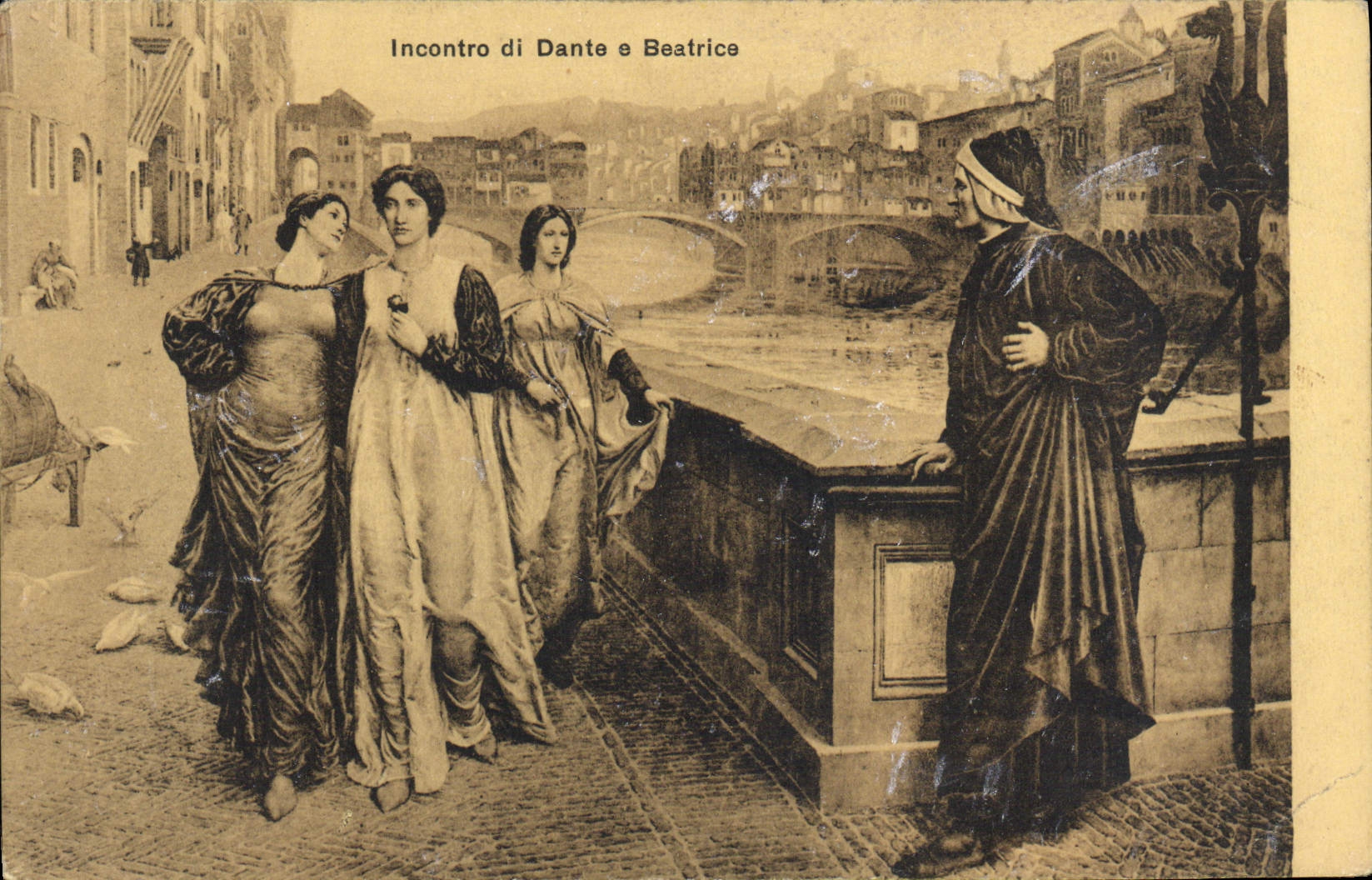 CPA Incontro di Dante e Beatrice