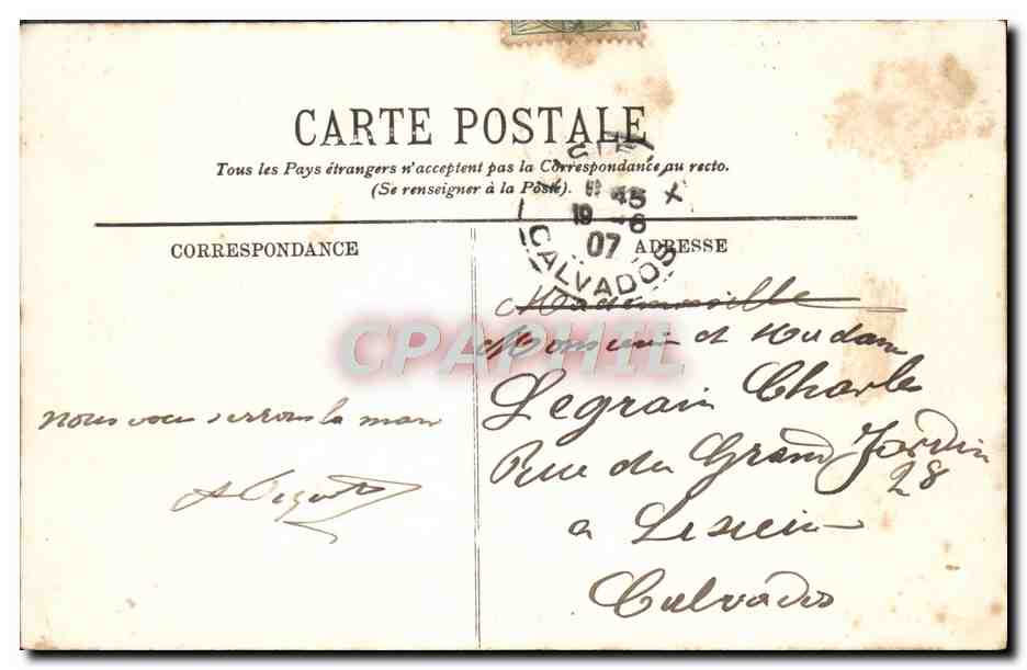 CPA Environs de Vichy L'Ardoisiere Le Gour vaillant — Rückseite