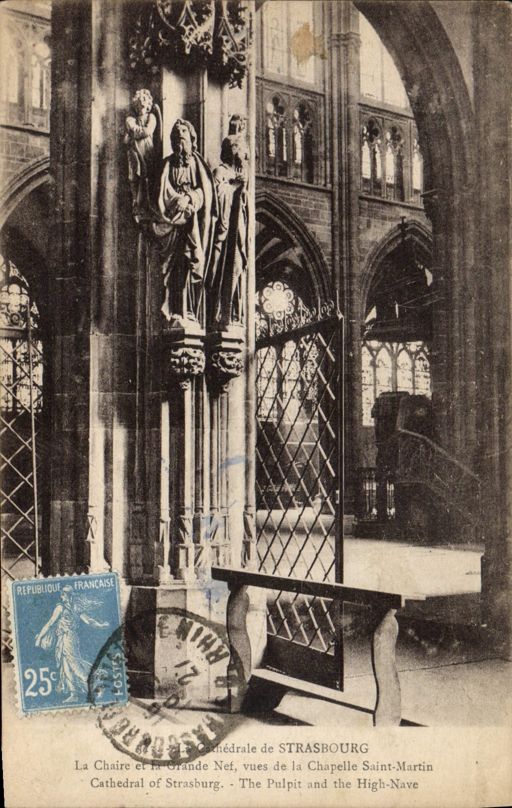 CPA Strasbourg La Chaire et la Grande Nef vues de la chapelle Saint Martin 