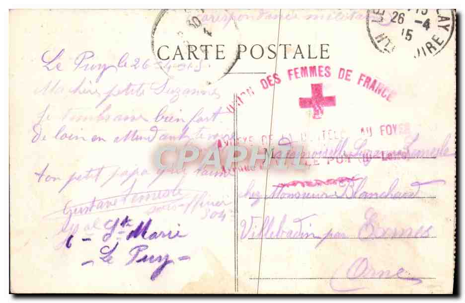 CPA Le Puy Statue de Notre Dame de France — Rückseite