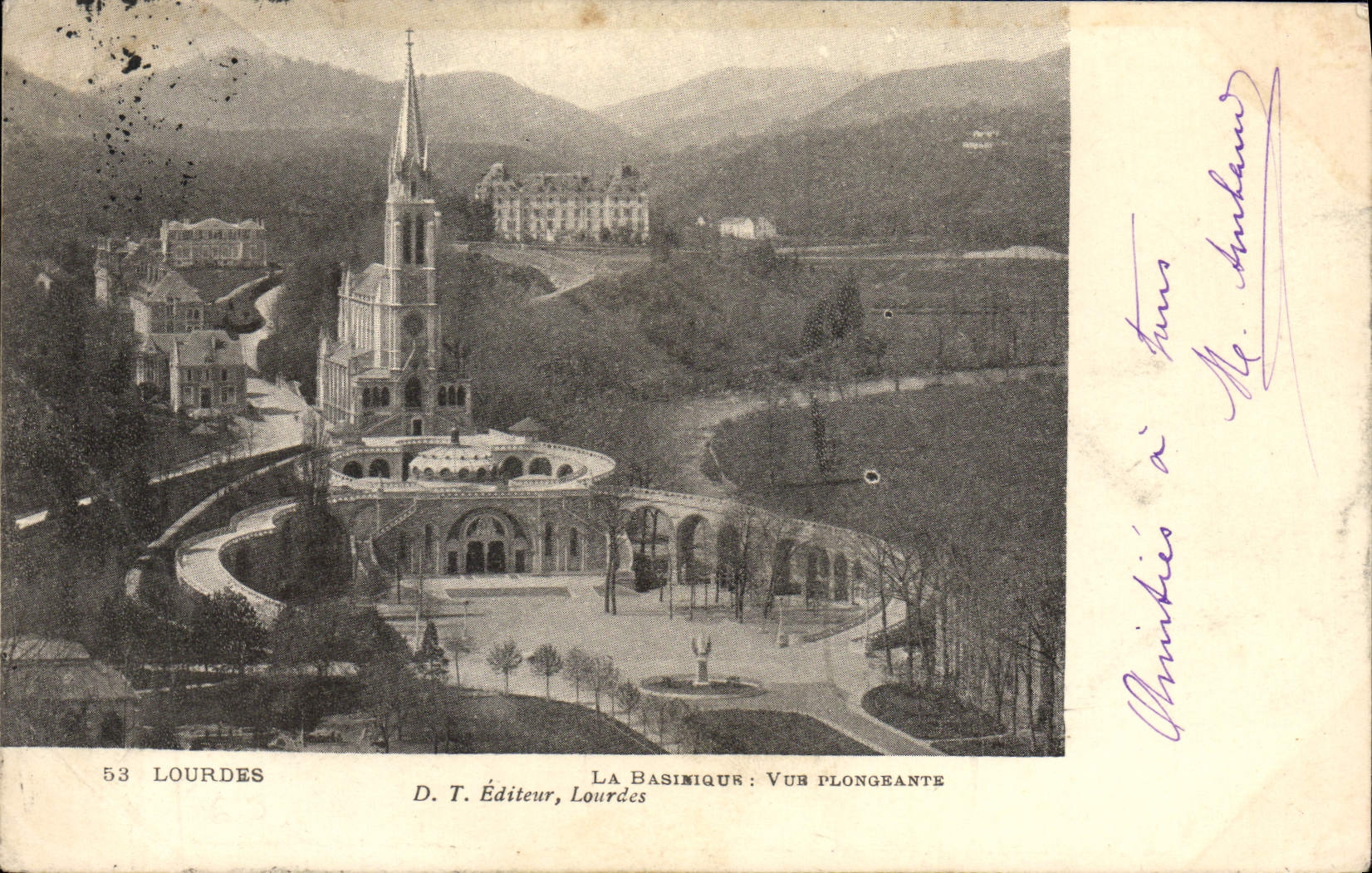 CPA Lourdes La Basilique Vue Plongeante