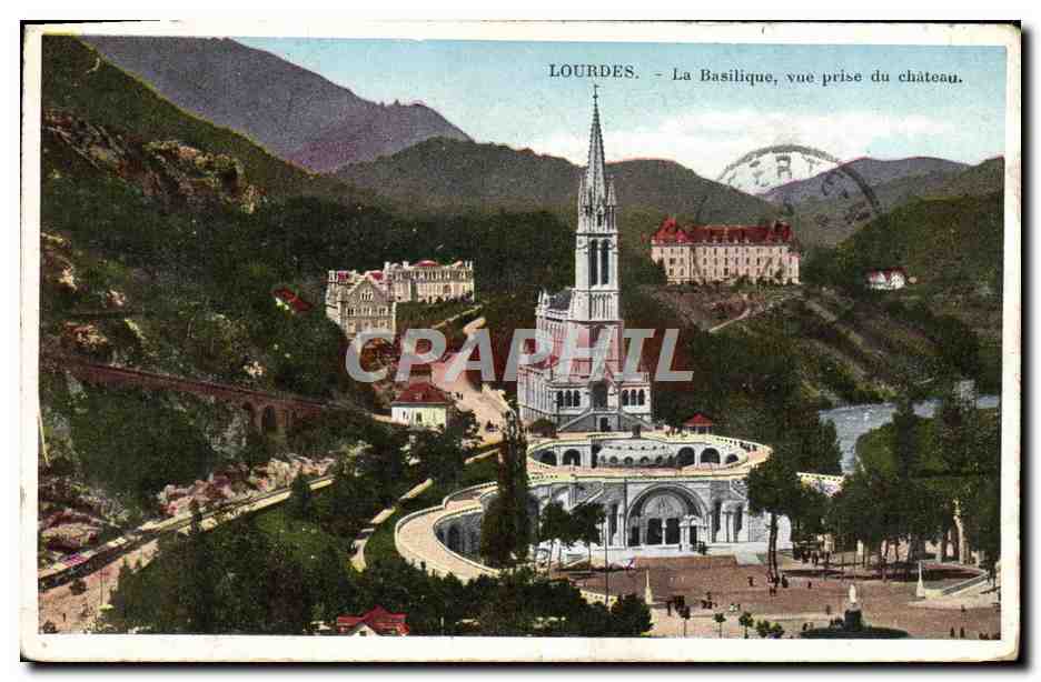 CPA Lourdes La Basilique Vue Prise du Chateau