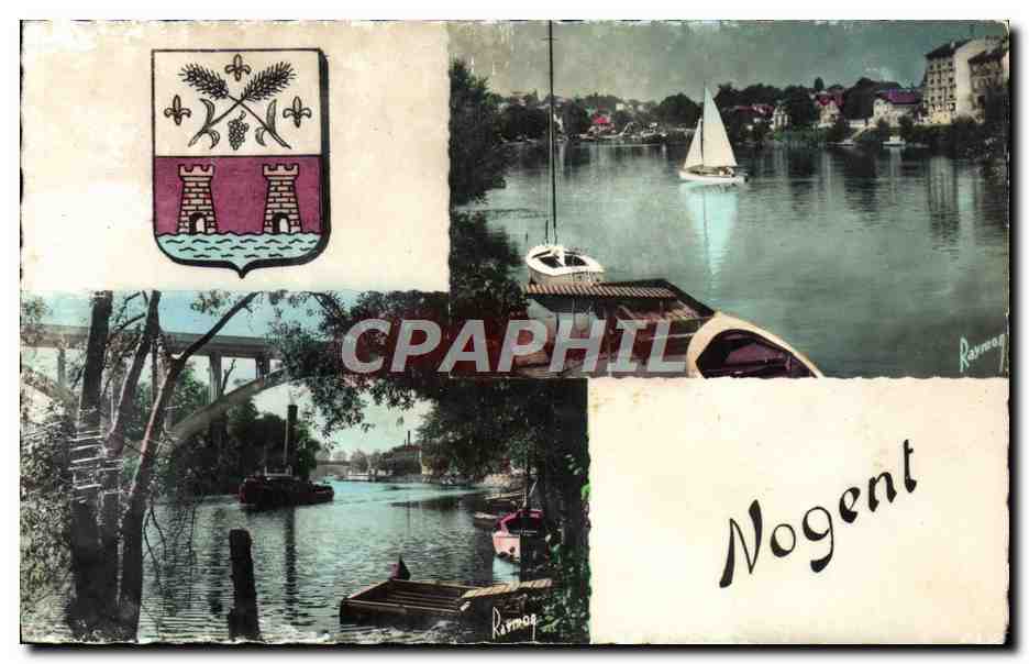 CPA Voilier sur la Marne Le viaduc Nogent 