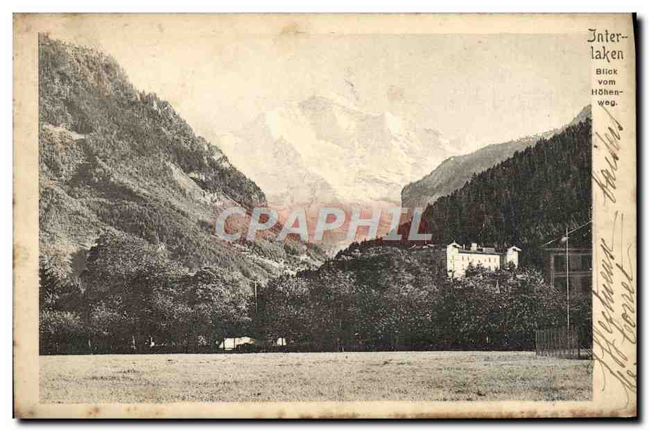 CPA Inter laken Blick vom Hohenweg
