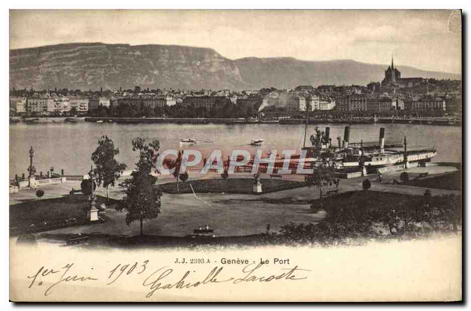 CPA Geneve Le Port Bateau