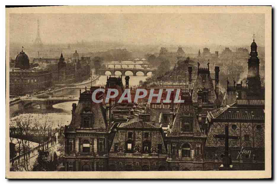 Vue panoramique de Paris — Perspective des Quais — Éditeur Yvon, Paris