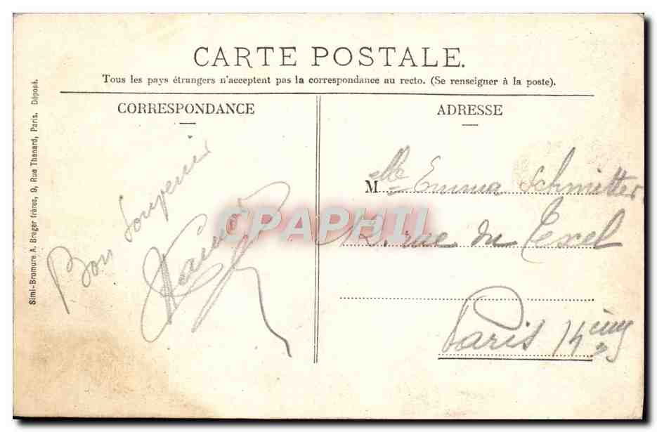 Vaux-de-Cernay (S. et O.) - Les Cascades — Sini-Brunet & Bruger (Paris) — Verso