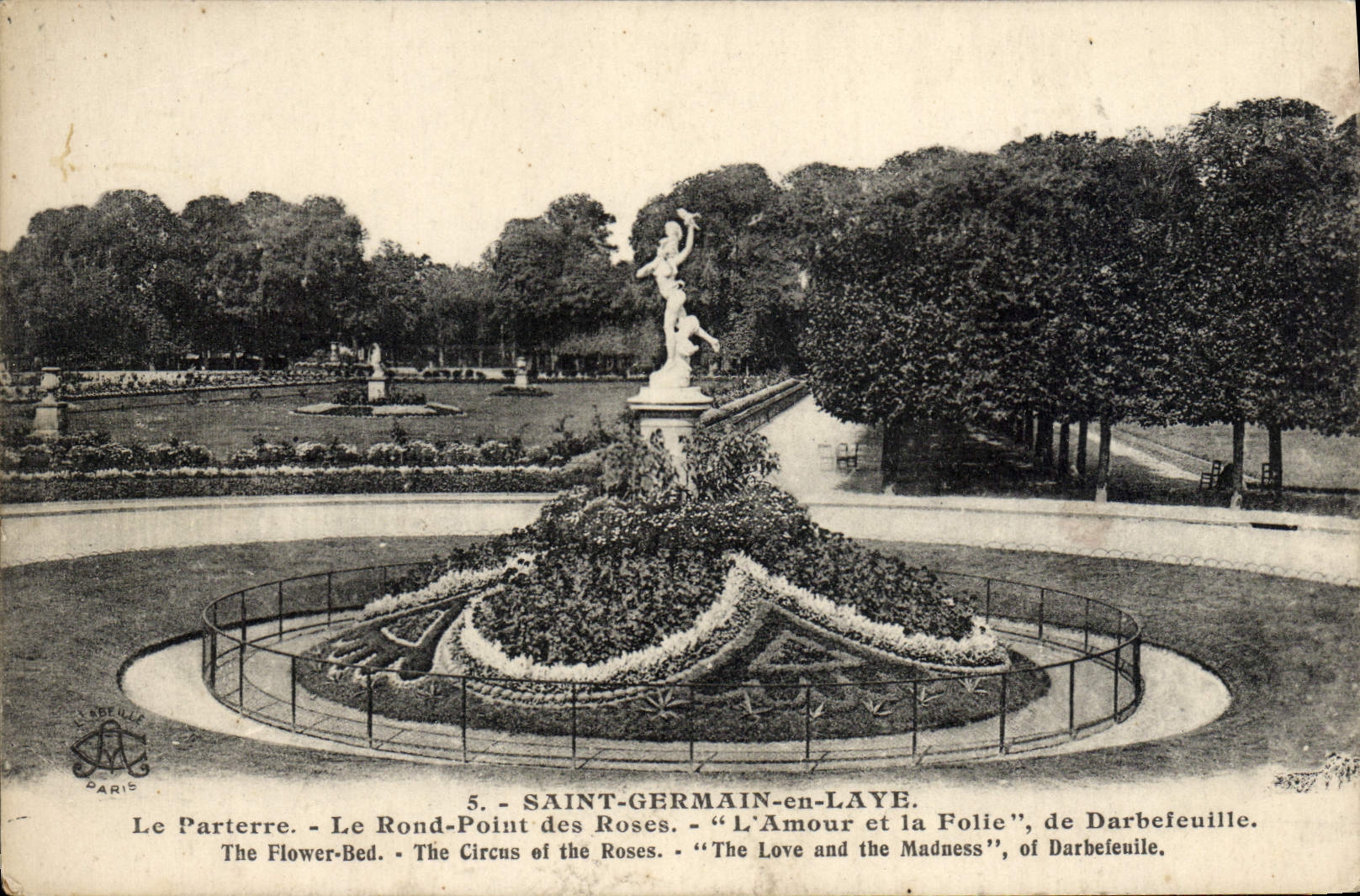 Saint-Germain-en-Laye - Le Rond-Point des Roses - "L'Amour et la Folie", de Darbefeulle