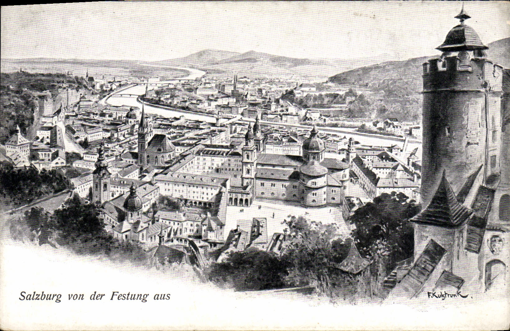CPA Salzburg von der Festung aus